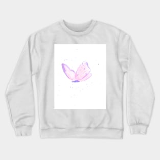 Pink gentle butterfly, insect, summer, spray. Watercolor, art decoration, sketch. Illustration hand drawn modern painting Crewneck Sweatshirt